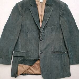 Pronto Uomo Men's Micro Corduroy Green Gold Two-Button Blazer Jacket Size L 43R